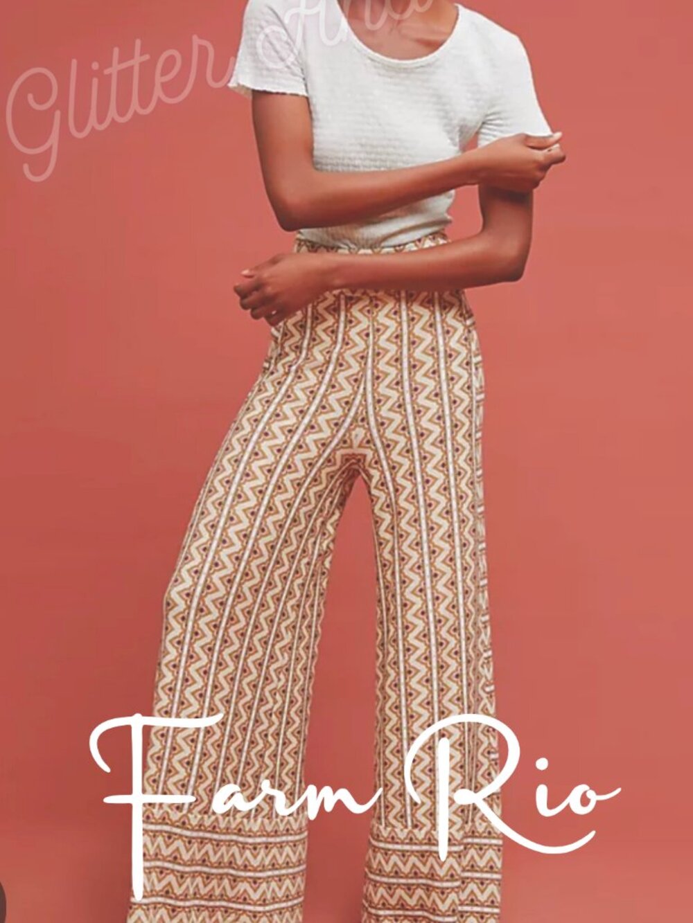 Farm Rio Striped Wide Leg Pants